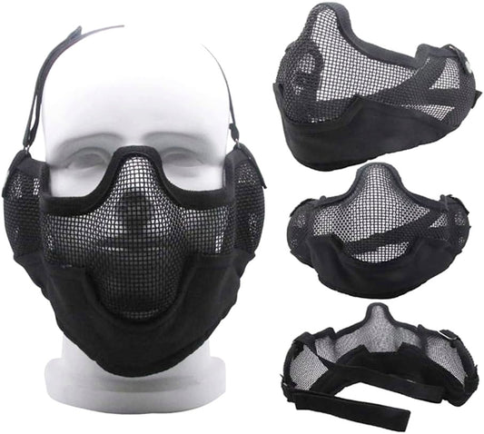 STRIKE V2 Mesh Mask with Ear Covers Black