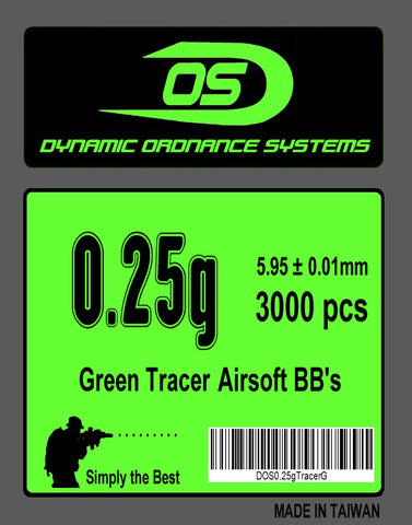 DOS 0.25g Premium Green Tracer BBs (3000rd)
