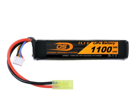 11.1V 1100mA (30C) LiPO Short Stick Battery