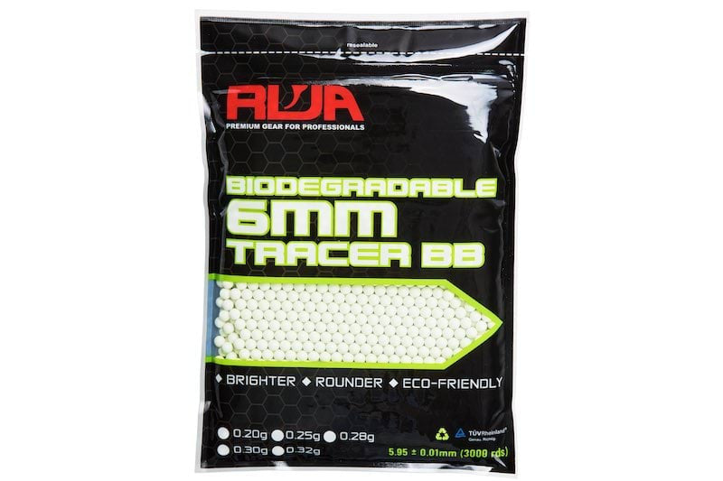 RWA 6mm Airsoft Tracer BIO BBs (0.32g, 3000 rounds)