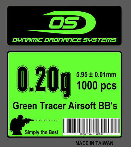 DOS 0.20g Premium Green Tracer BBs (1000rd)