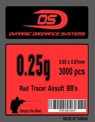 DOS 0.25g Premium Red Tracer BBs (3000rd)