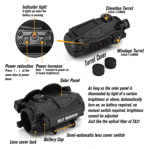 圣战士 HWO-SX 太阳能红点瞄准镜（无安装座）