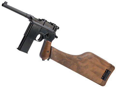 WE Mauser M712 Full GBB Pistol with Faux Wood Stock / Holster