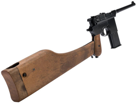WE Mauser M712 Full GBB Pistol with Faux Wood Stock / Holster