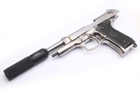 SRC M9 Silver Threaded Barrel and Power Up Suppressor Set (14mm-)