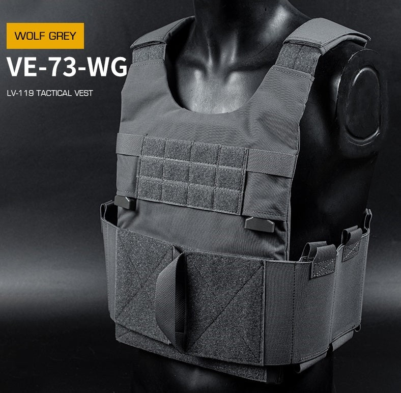 Tactical Low Vis LV-119 Plate Carrier Slick Lightweight Body Armor