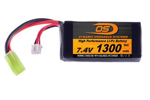 7.4V 1300mA Square LiPO Battery (30C)