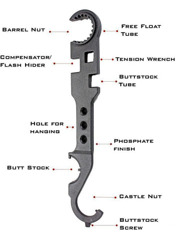 M4 Delta Ring / Barrel Nut / Buffer Tube / Castle Nut AR Wrench (Tool)