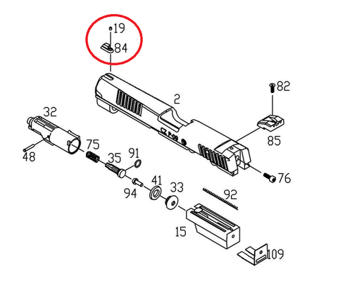 KJ P-09 Front Sight and Set Screw