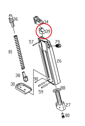 KJ / ASG P-09 Magazine Gasket