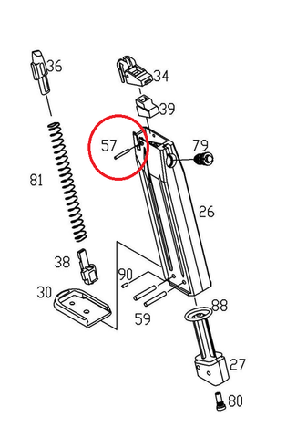 KJ / ASG P-09 Magazine Feed Lip Pin