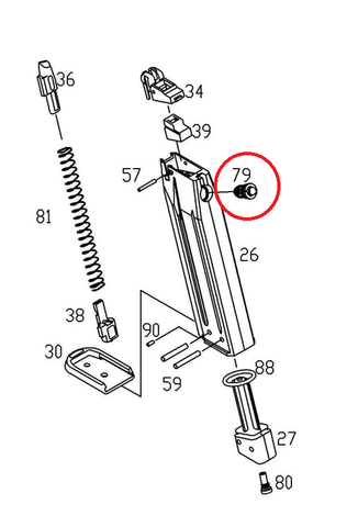 KJ / ASG P-09 Green Gas Magazine Release Valve