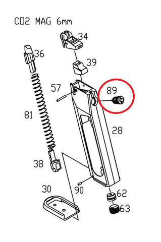 KJ P-09 CO2 Magazine Release Valve