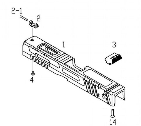 KJ KP-13F Tan Slide with Front and Rear Sights