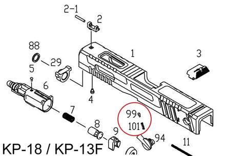 KJ KP-18 (G18) 选择器棘爪和弹簧