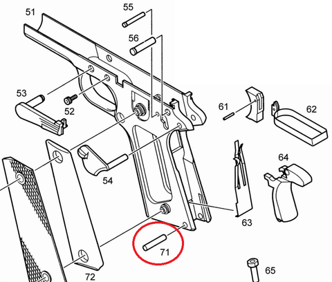 KJ 1911 Hammer Housing Pin