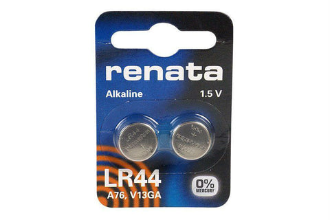 Renata LR44 (AG13) 1.5V Alkaline Batteries (Pair)