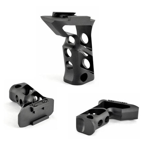 CNC Aluminum Skeleton Angled Foregrip Long Black