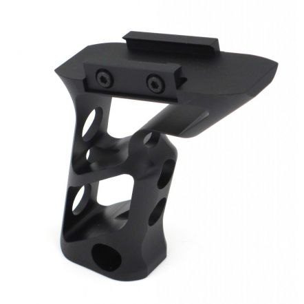 CNC Aluminum Skeleton Angled Foregrip Long Black