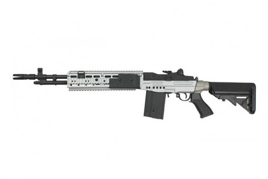 CYMA M14 EBR Silver (Crane stock version) – 007 Airsoft Ltd.